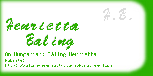henrietta baling business card